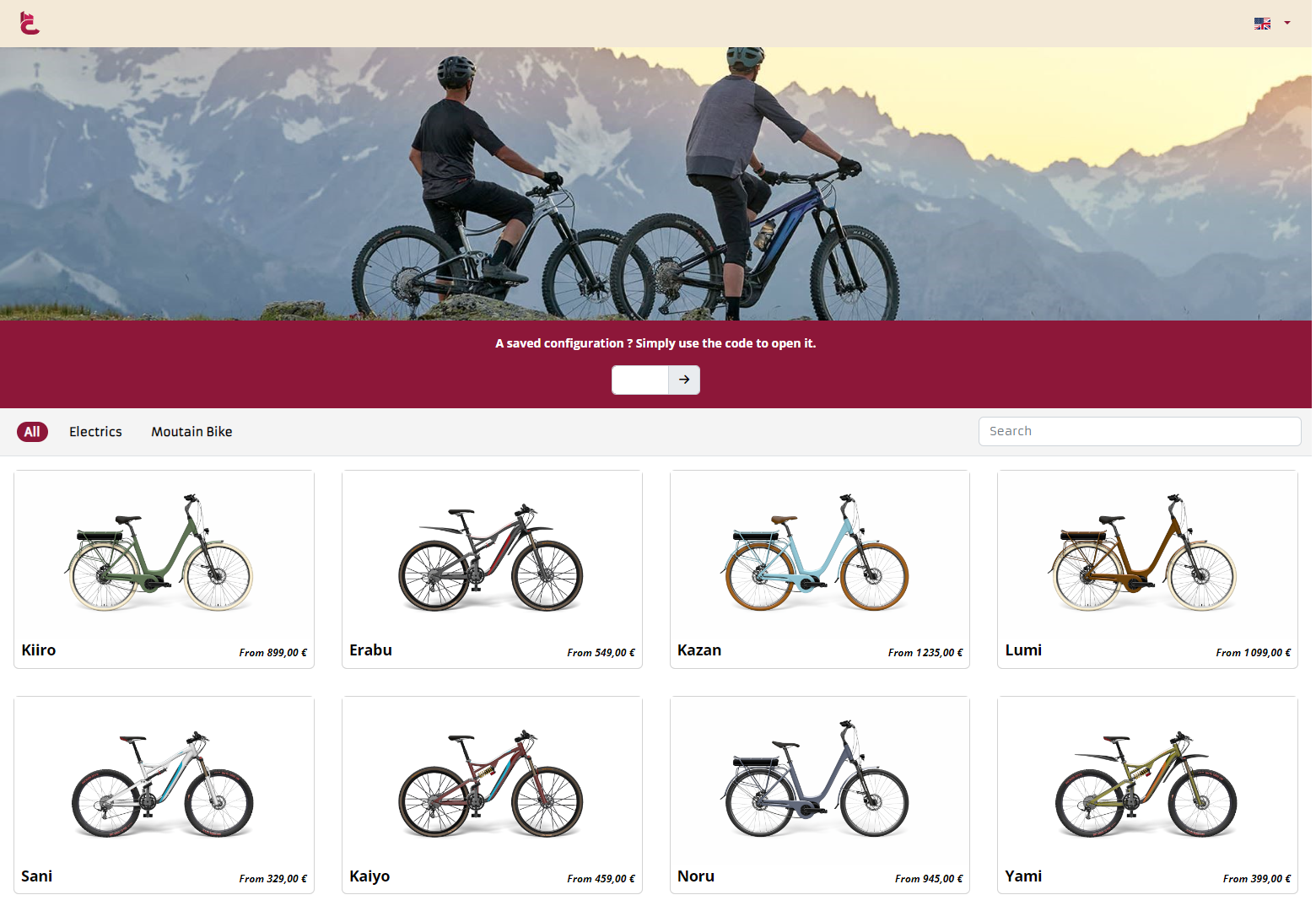 3D Configurator for cycling